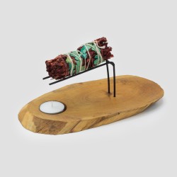 Arzător pe lemne Palo Santo de Gamel - 22x9,5cm - Lucrat manual în Indonezia