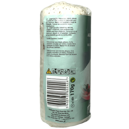 Vela Ruda, Sal Gruesa y Pimienta AUM Fragrances 12x4,8cm - 170gr. 16h. - Contra Mal de Ojo y Elimina Energías Negativas