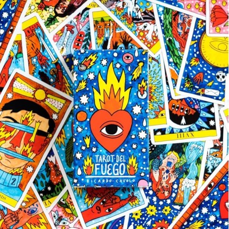 Tarot del Fuego Ricardo Cavolo - Fournier - 78 farbige Karten und Anleitungsheft