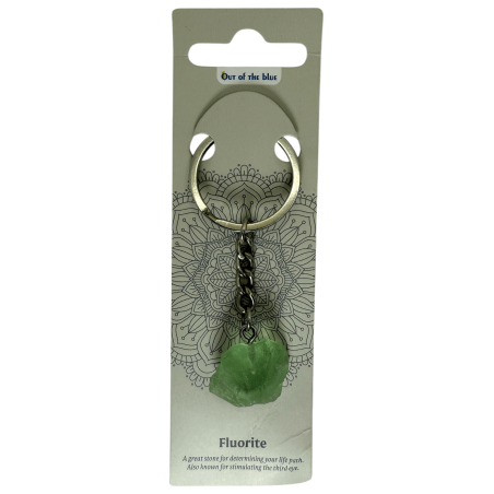 Portachiavi minerale grezzo fluorite - Tranquillità, saggezza e forza di volontà