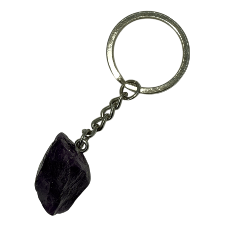 Raw Mineral Amethyst Keychain - Spiritual Connection and Protection against negative energies.