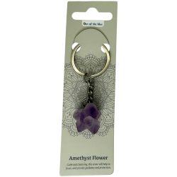 Amethystblüte Rohes Mineral Schlüsselanhänger -...