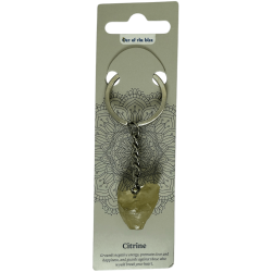 Citrino Raw Mineral Keychain - Felicità,...