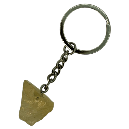 Citrin Raw Mineral Schlüsselanhänger - Glück, Wohlstand und Freude