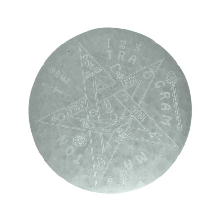 Assiette en sélénite avec gravure du Tétragramme 10cm