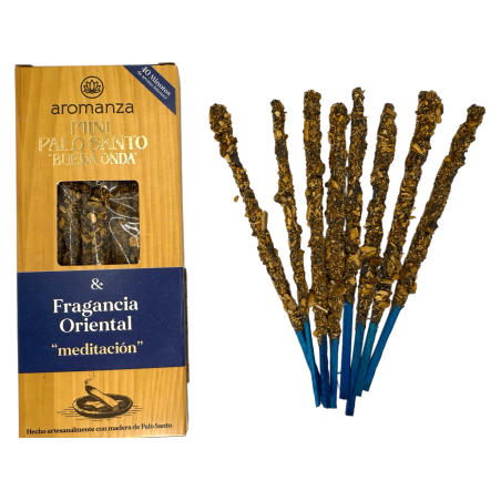 Mini Palo Santo Good Wave Weihrauch Orientalischer Duft Aromanza Argentinien - 8 Räucherstäbchen 40min Dauer - Meditation
