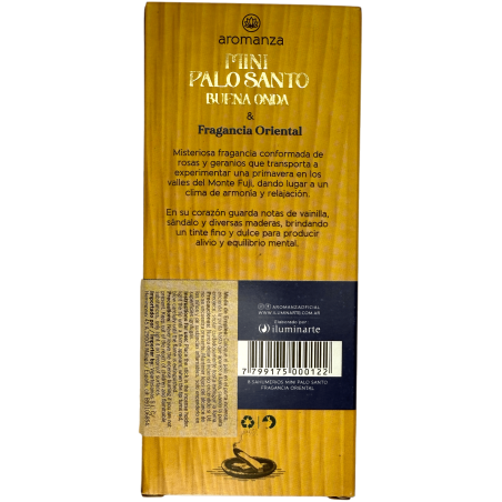 Incienso Mini Palo Santo Buena Onda Fragancia Oriental Aromanza Argentina - 8 Sahumerios 40min duración - Meditación