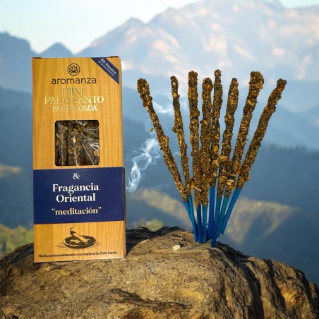 Mini Palo Santo Good Wave Weihrauch Orientalischer Duft Aromanza Argentinien - 8 Räucherstäbchen 40min Dauer - Meditation
