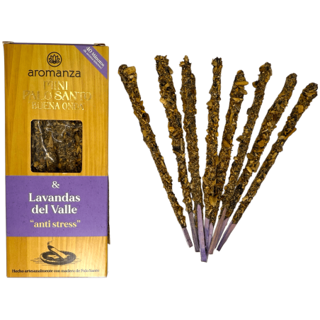 Mini Palo Santo Buona Onda Lavanda della Valle Incenso Aromanza Argentina - 8 Incensi durata 40min - Anti Stress