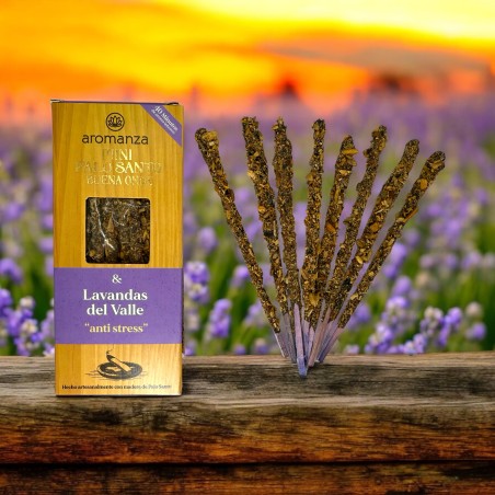 Mini Palo Santo Buona Onda Lavanda della Valle Incenso Aromanza Argentina - 8 Incensi durata 40min - Anti Stress