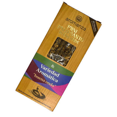 Incienso Mini Palo Santo Buena Onda Variedad Aromática Aromanza Argentina - 8 Sahumerios 40min duración - Buena Onda