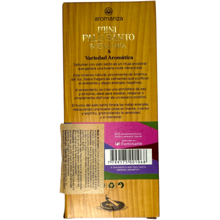 Mini tămâie Palo Santo Buena Onda Soiul Aromatic Argentina - 8 Sahumerios 40min durată - Buena Onda