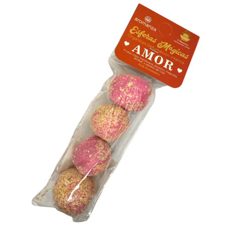Esferas Mágicas Amor Aromanza Argentina - 4 bombitas defumación Frutos Rojos, Frambuesa, Durazno, Magnolia, Almíbar y Rosa