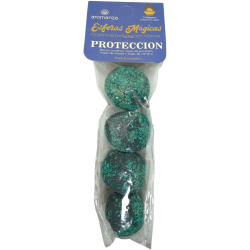 Esferes Màgiques Protecció Aromanza Argentina - 4 bombolles defumació Benjuí, Eucaliptus, Menta i Fulles de Romero
