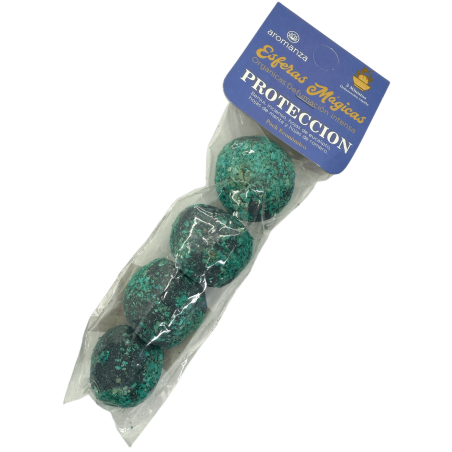 Aromanza Argentina Magic Protection Spheres - 4 Entschärfungsbomben aus Benzoe-, Eukalyptus-, Minz- und Rosmarinblättern