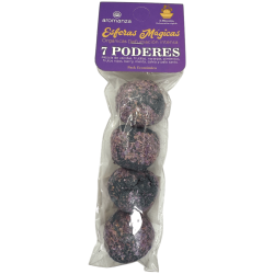 Esferes Màgiques 7 Poders Aromanza Argentina - 4 boixos Vainilla, Frutilla, Taronja, Frutos Rojos, Menta, Salvia i Palo Santo