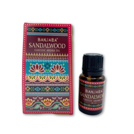Huile parfumée au bois de santal Banjara 10ml.