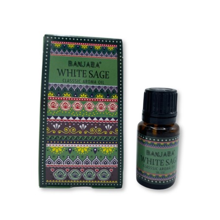 Óleo de Fragrância de Sálvia Branca Banjara 10ml.