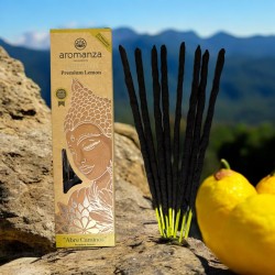 Incienso Tibetano Limón Abre Caminos Inciensos Aromanza Argentina - Sahumerio artesanal 8 varillas extra gruesas artesanales