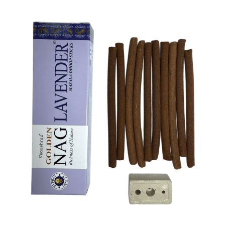GOLDEN NAG Incienso Dhoop Lavanda - Masala Dhoop Sticks - 1 paquete de 10 barritas