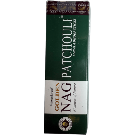 Incenso GOLDEN NAG Dhoop Patchouli - Bastoncini Masala Dhoop - 1 confezione da 10 barrette