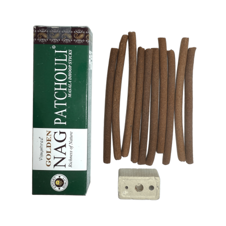 GOLDEN NAG Dhoop Patchouli Räucherstäbchen - Masala Dhoop Sticks - 1 Packung mit 10 Riegeln
