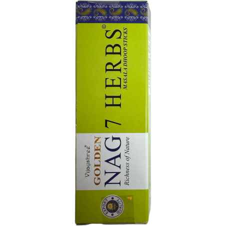 GOLDEN NAG Incenso Dhoop 7 Erbe - Masala Dhoop Sticks - 1 confezione da 10 barrette