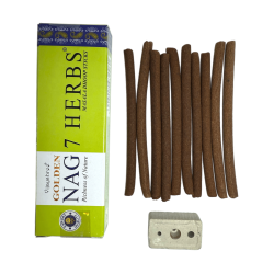 GOLDEN NAG Räucherstäbchen Dhoop 7 Kräuter - Masala Dhoop Sticks - 1 Packung mit 10 Riegeln