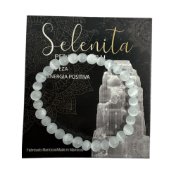 Polsera Selenita Pedra Natural 6mm - Neteja i...