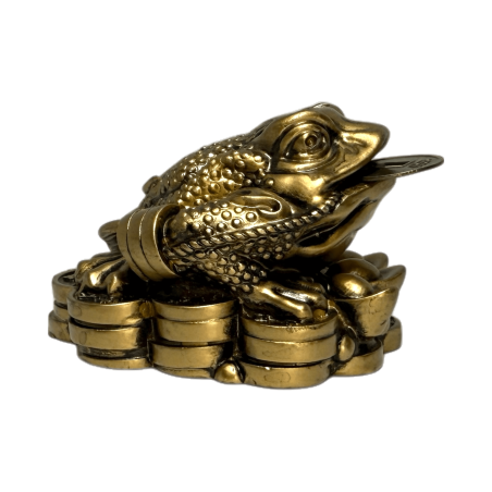 Chan Chu Wealth Toad - Denaro, Prosperità e Protezione - 5,5x5x4cm - Feng Shui Include Moneta