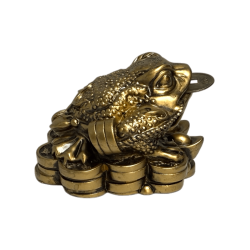 Sapo de la Riqueza Chan Chu - Dinero, Prosperidad y Protección - 5,5x5x4cm - Feng Shui Incluye Moneda