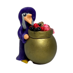 Gelukkige heks met ketel 6x5cm - Esoterisch...