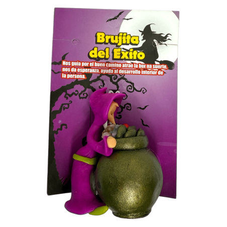 Sorcière du Succès avec Chaudron 6x5cm - Amulette Ésotérique HOSTENATURA - Bon Chemin, Bonne Chance, Espoir et Développement