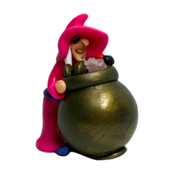大釜付き研究の小さな魔女 6x5cm - 秘教のお守り HOSTENATURA -...