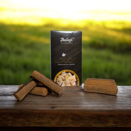 Premium Räucherstäbchen Dhoop Loban Balaji Premium Wet Dhoop - Box mit 10 Räucherstäbchen Dhoop