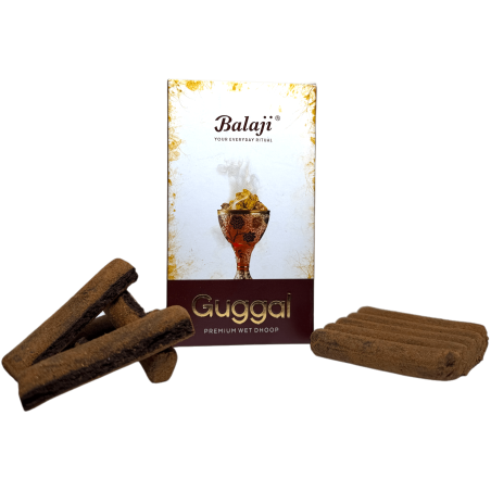 Kadzidełko Premium Dhoop Guggal Balaji Premium Wet Dhoop - Pudełko z 10 kadzidełkami dhoop