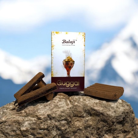 Premium Räucherstäbchen Dhoop Guggal Balaji Premium Wet Dhoop - Box mit 10 Dhoop Räucherstäbchen