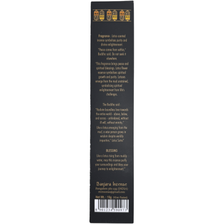 Incenso de Buda BANJARA - 1 Pacote de Incenso Masala de Flor de Lótus de 15gr