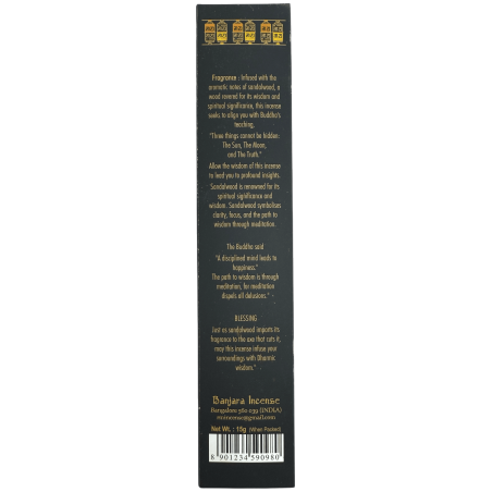 Boeddha Wierook Wijsheid BANJARA - 1 Pak van 15gr Sandelhout Wierook Masala