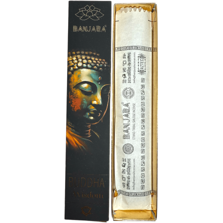 Incienso Buddha Sabiduría BANJARA - 1 Cajetilla de 15gr Incienso Sándalo Masala