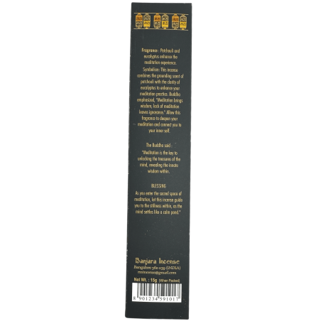 Buddha rökelse meditation BANJARA - 1 förpackning med 15gr rökelse patchouli och eucalyptus masala
