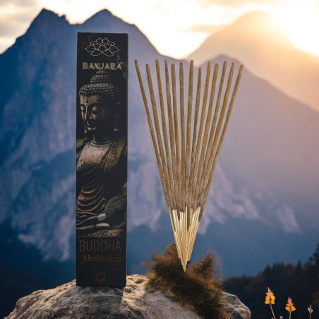 Boeddha Wierook Meditatie BANJARA - 1 pakje 15gr Wierook Patchouli en Eucalyptus Masala