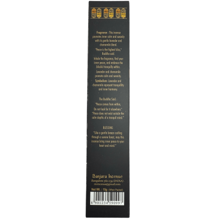 Incenso Buddha Pace Interiore BANJARA - 1 Confezione da 15gr Incenso Lavanda e Camomilla Masala