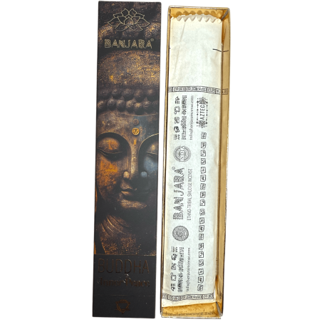 Buddha Räucherstäbchen Innerer Frieden BANJARA - 1 Packung mit 15gr Lavendel Räucherstäbchen und Kamille Masala