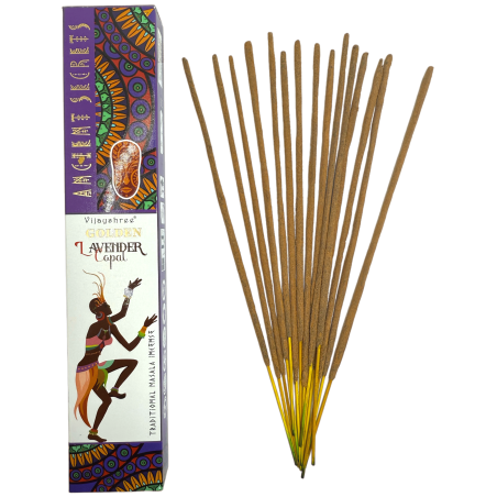 Golden Copal and Lavender Incense Golden Ancient Secrets Vijayshree - 15gr pack.