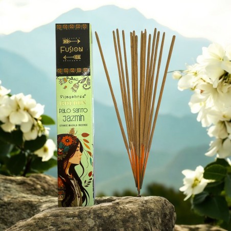 Encens Palo Santo et Jasmin Golden Fusion Vijayshree - Sachet de 15gr.