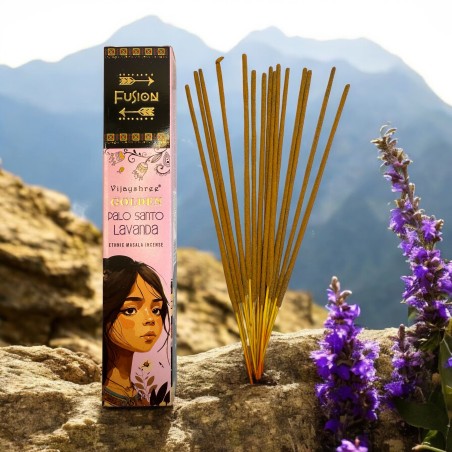 Encens Palo Santo et Lavande Golden Fusion Vijayshree - Sachet de 15gr.