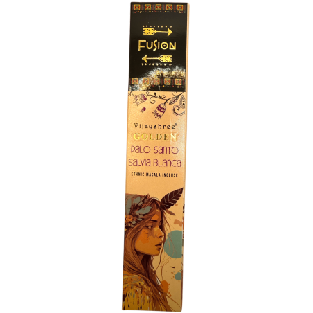 Incienso Palo Santo i Salvia Blanca Golden Fusión Vijayshree - Cajetilla de 15gr.