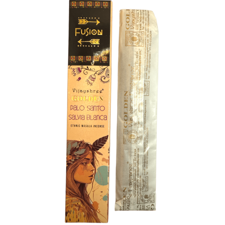 Incienso Palo Santo i Salvia Blanca Golden Fusión Vijayshree - Cajetilla de 15gr.