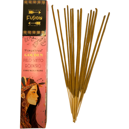 Incenso Vijayshree Palo Santo e Rosemary Golden Fusion - pacote de 15gr.
